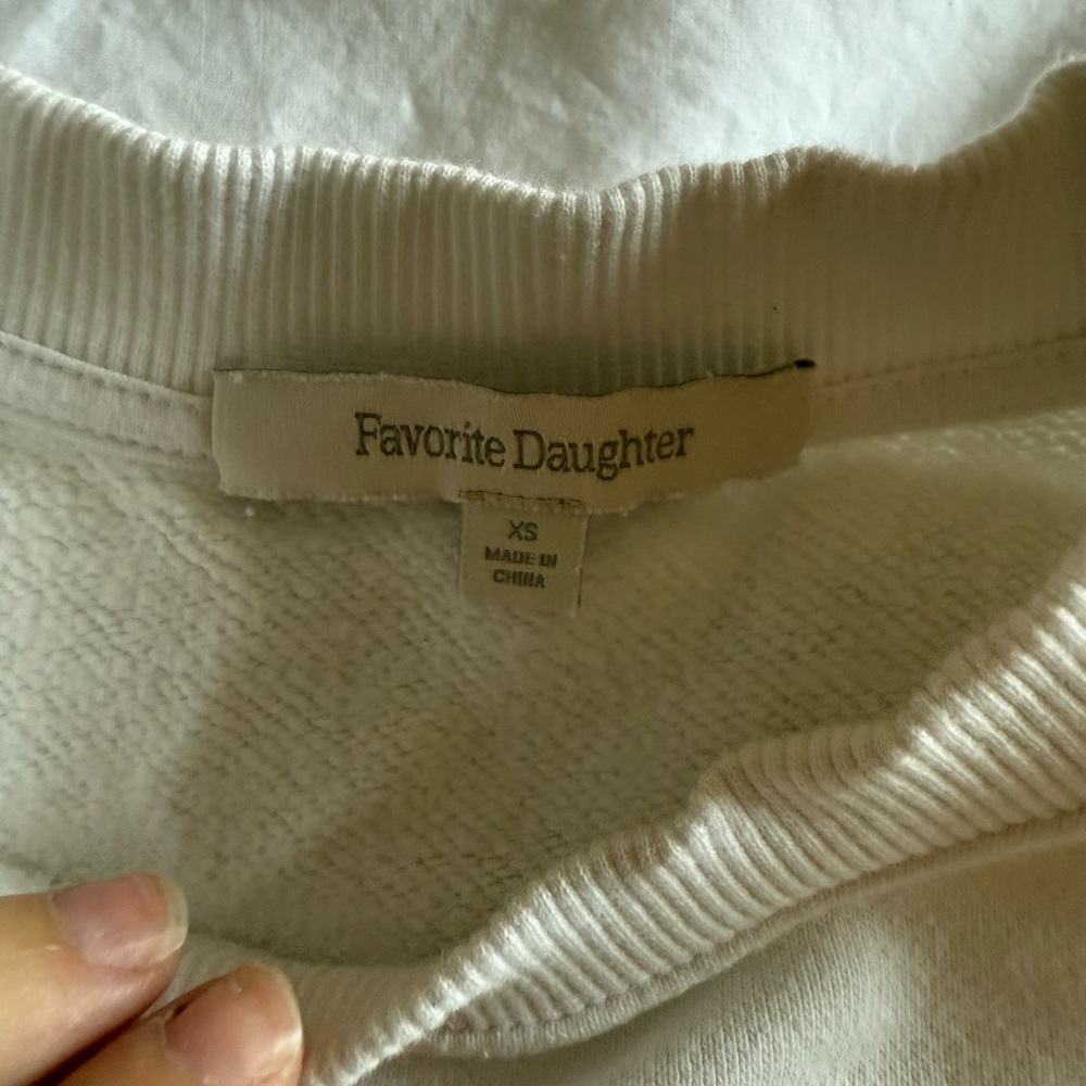 Favorite Daughter Cream Sweater with Blue Text - Picture 4 of 4